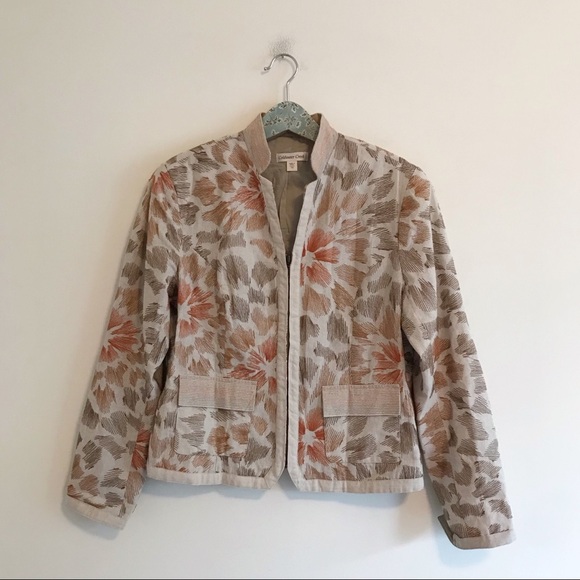 Coldwater Creek Floral Embroidered Fall Jacket - Picture 1 of 9